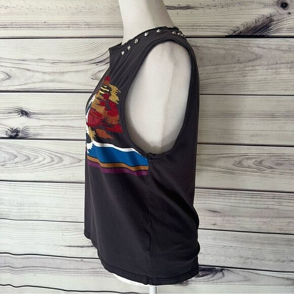 Zadig & Voltaire Rare Grey Colorful Studded Moly Graphic Muscle Tank - Picture 8 of 13
